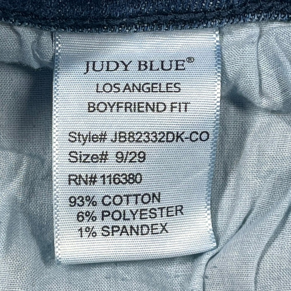 Judy Blue Boyfriend Jeans Womens 9/29 (Fits 30x29) Blue Distressed Relaxed - Picture 15 of 16